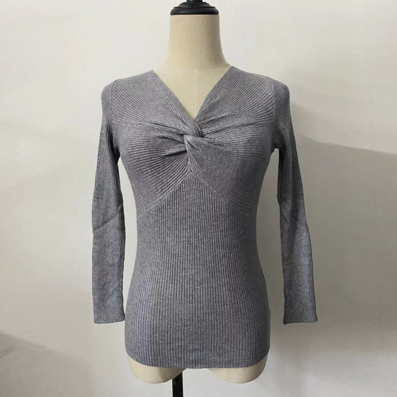Haut pull crépu décontracté à la mode pour femmes_voghion.com