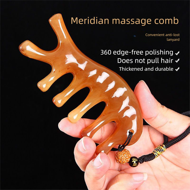Head Meridian Hair Therapy Special Scalp Massage Four-in-One Multi-Functional Horn Comb_voghion.com