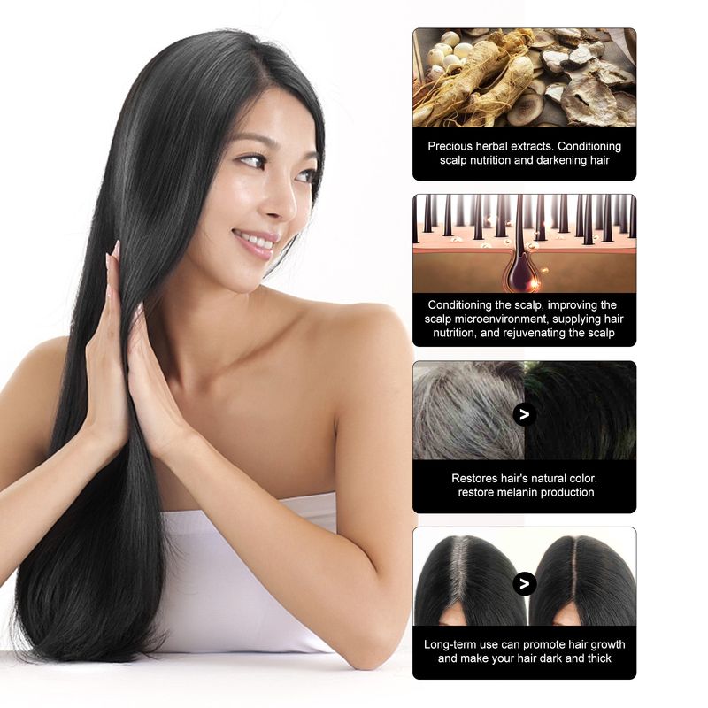 Lo shampoo South Moon Polygonum multiflorum dal bianco al nero ripara in profondità, i capelli, rimuove la forfora, allevia il prurito,_voghion.com