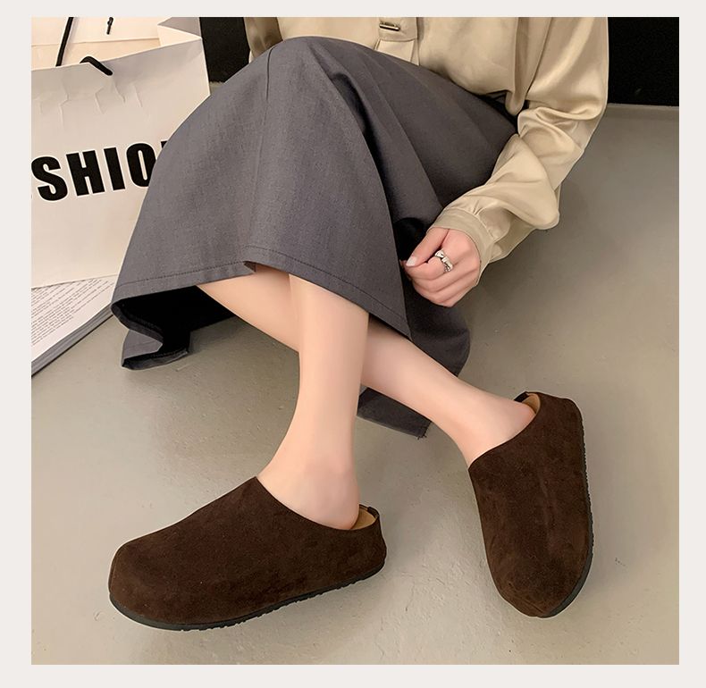 Women's Commuter Baotou Half Drag New Lazy Bajin Shoes Slippers Slippers Casual Daily Commuter Hundred_voghion.com