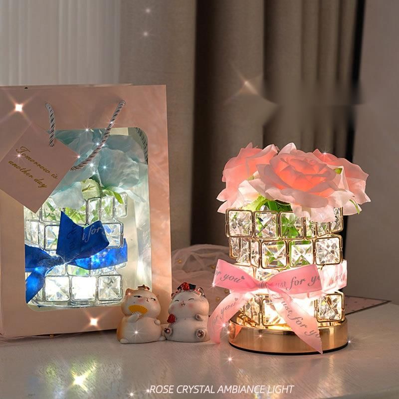 Neue Zauberwürfel LED Rose Nacht Dekorative Tischlampe Atmosphäre Licht Valentinstag Geburtstagsgeschenk Bouquet Ornament_voghion.com