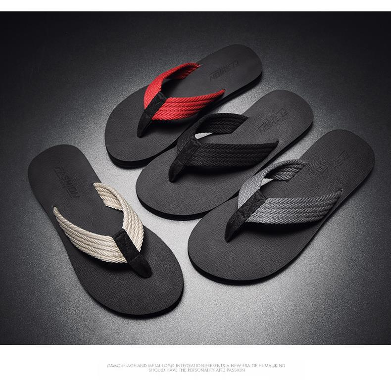 Men's Flip Flops – Soft EVA Slippers With Anti-Slip Sole For Beach/Gym (Black/Beige/Grey/Red)_voghion.com