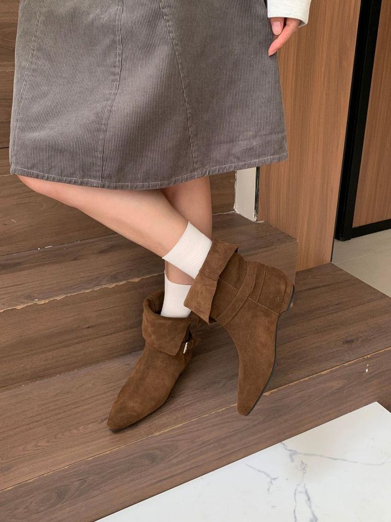 Stivali da equitazione da cowboy western con tacco basso, stile western, stile retrò francese, reversibili, da donna, autunno inverno 2025_voghion.com