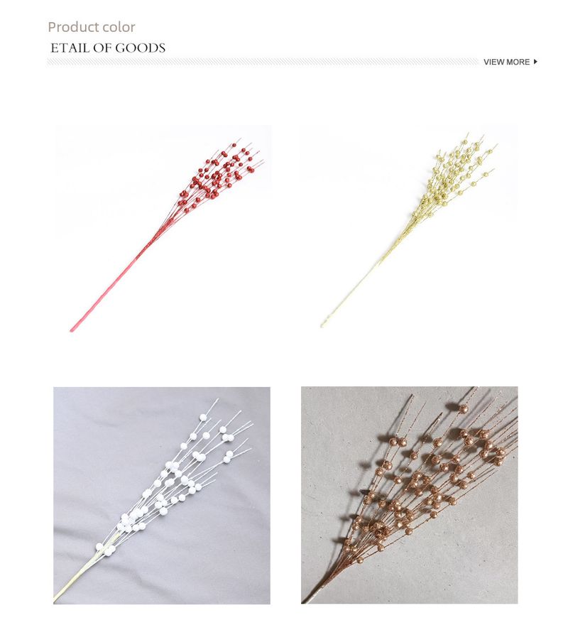 Chrëschtdekoratioun 43cm 12 Gabelen Goldpudderkugel Chrëschtbeemchenkranz Rattan Pailletten Goldpudder Beerenbëscher Spiisser_voghion.com