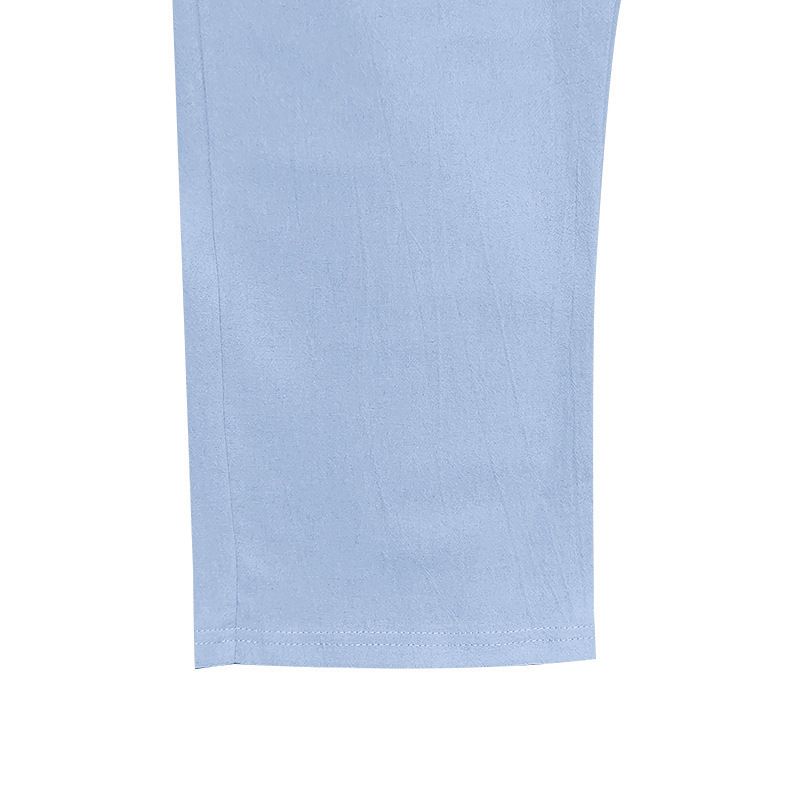 Pantaloni da uomo in lino, traspiranti, comodi, color cachi, dritti, casual, leggeri (cachi chiaro, blu chiaro, marrone) - S/M/L/XL/XXL_voghion.com