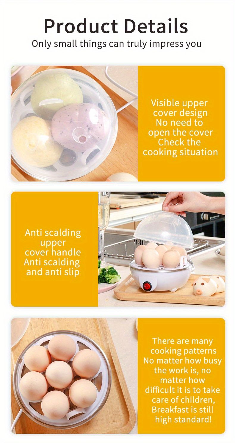 RYYD Smart Egg Cooker - Auto Shut Off|Compact 1-Person|CE Certified_voghion.com
