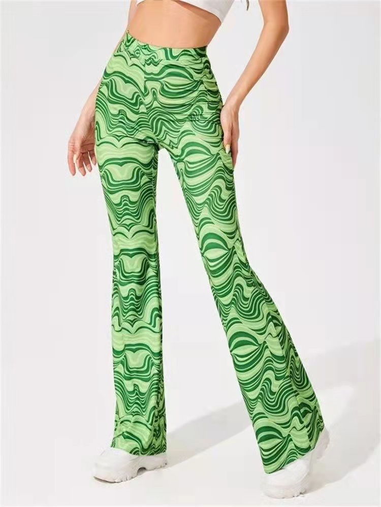 Women's water ripple yoga casual pants flared pants spring and summer_voghion.com