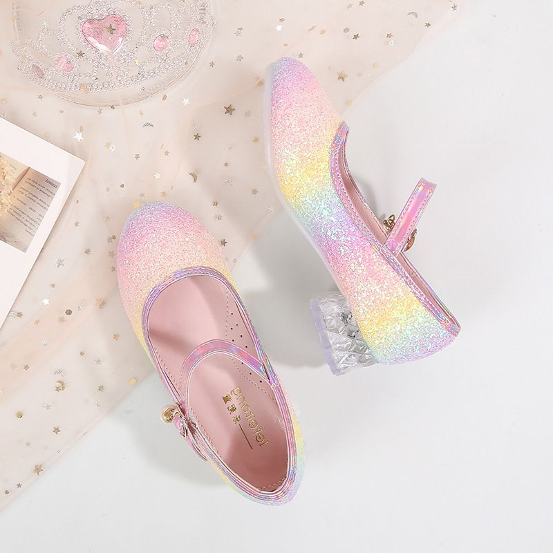 2026 weiche Schuhe Mädchen Prinzessin Sohle Leistung Frühling Herbst Bowknot Mode Süße Nette Nicht-slip Regenbogen kinder Hallo_voghion.com