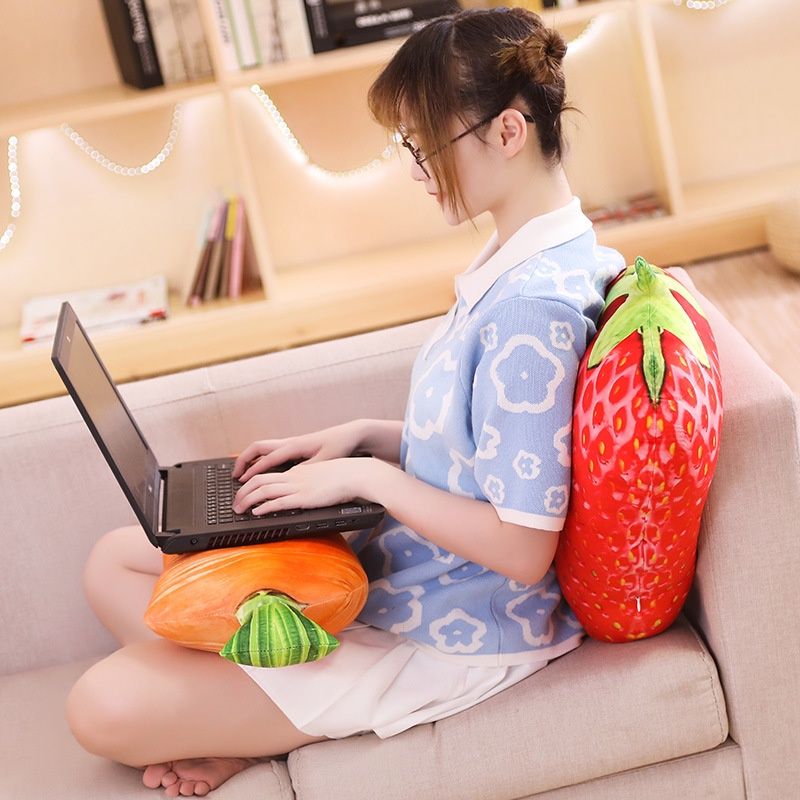 3D-Pfirsich-Plüschkissen mit niedlicher Fruchtform für Büro- und Heimdekoration_voghion.com