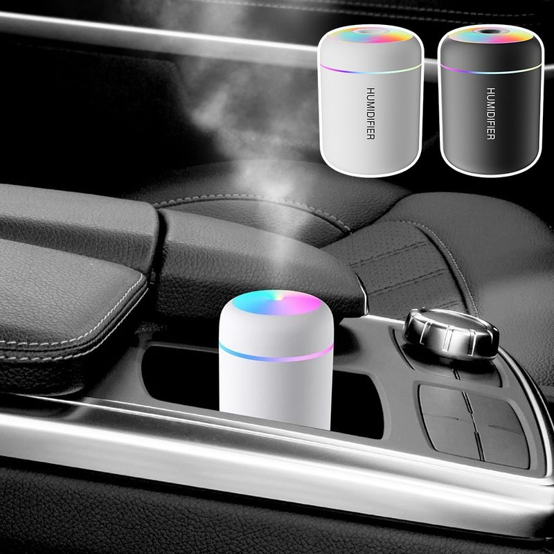 Difusor de aroma de ar USB 180ML Mini purificador de óleos essenciais Aromaterapia Mist Maker Lights Umidificador para carro e casa_voghion.com