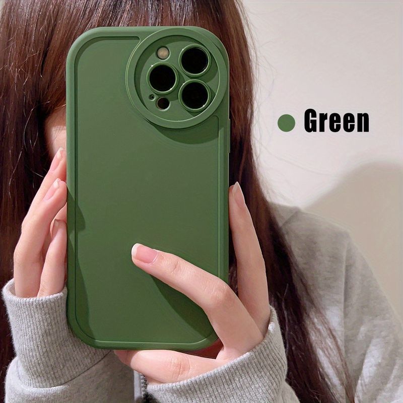15/14/13/12/11/X Series Compatible Premium Retro Green TPU Phone Case - Stylish, Durable, Shock-Absorbing, and Ultra-Thin - Perfect for Users_voghion.com