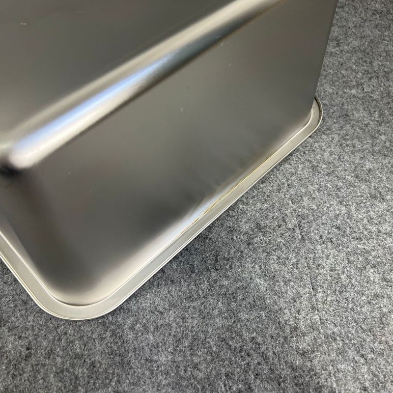 Edelstahl Flache Boden Vertieft Rechteckigen Kantine Dampfenden Reis Tablett Gemüse Becken Mit Deckel Quadratische Katzenstreu_voghion.com
