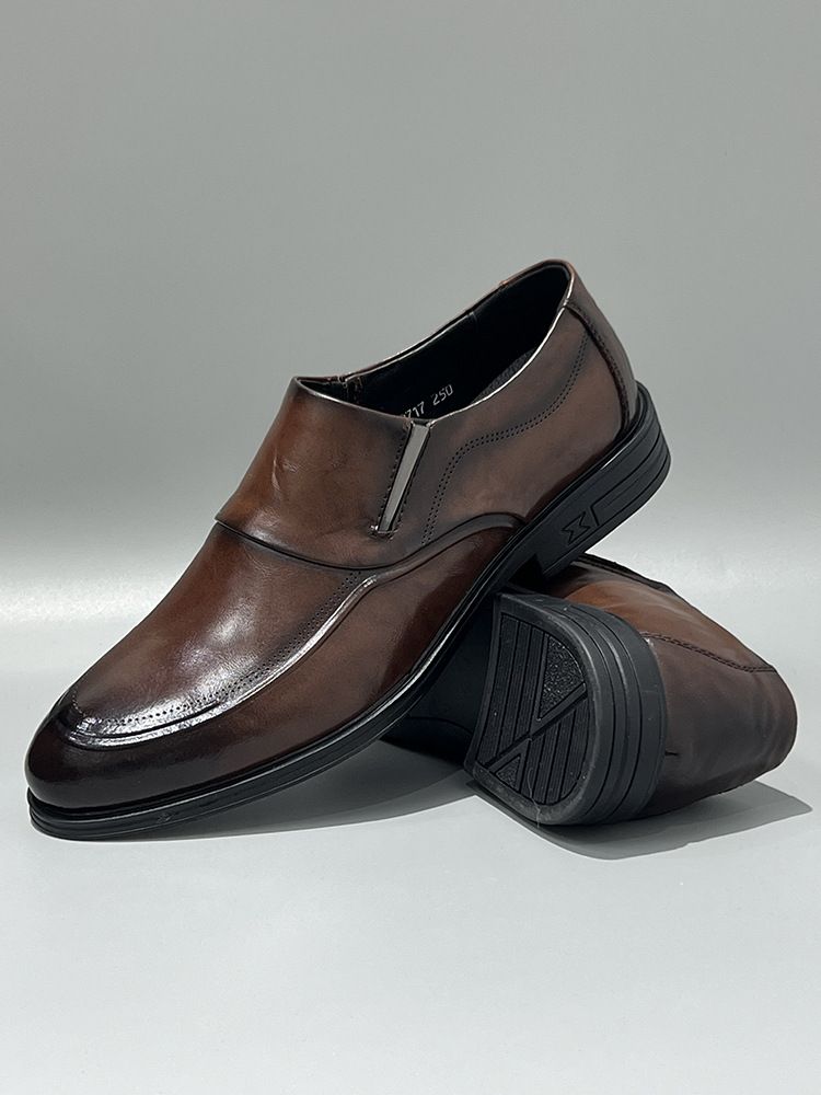 Hochwertige, vielseitige Slip-On-Schuhe aus echtem Leder mit spitzer Zehenpartie, Business Casual, formelle erste Schicht aus Rindsleder für Herren_voghion.com