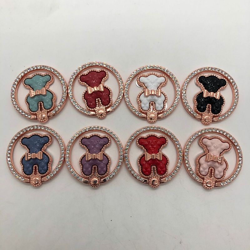 Music Festival New doll mobile ring with diamond inlaid cartoon adhesive rotating phone desktop creative holder_voghion.com