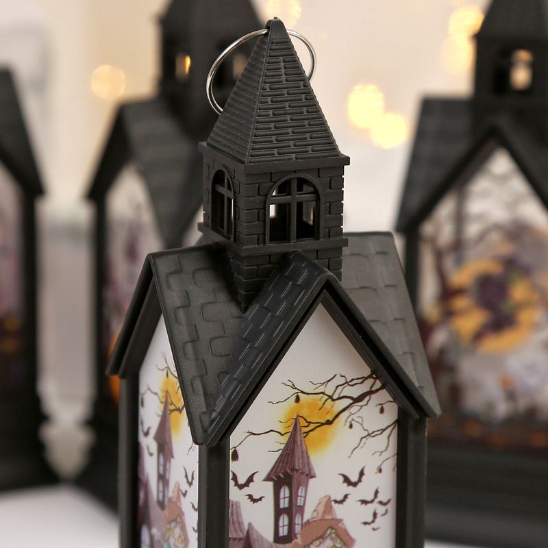 LED Halloween Castle Ghost Candle Light - Spooky Party Decor With Witch, Scarecrow, Pumpkin & Skeleton Designs - Battery_voghion.com