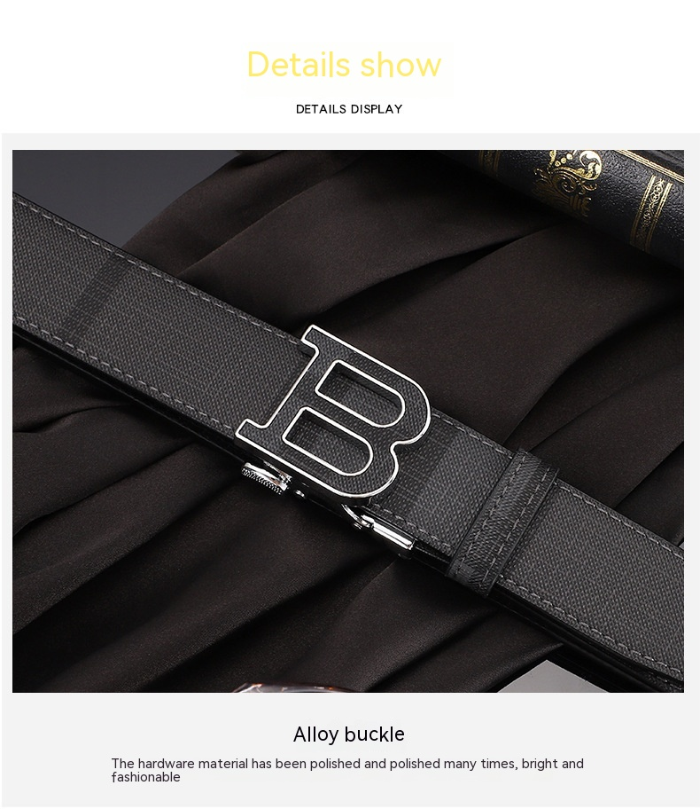 New Product B Men's Automatic Head Layer Cowhide Embossed Belt for Men's Versatile Business Baoli Youth Belt for Men_voghion.com