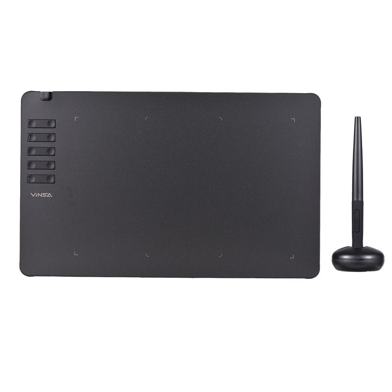 Vinsa T1161 Grafik-Zeichentablett, ultradünn, zum Erstellen von Kunstwerken, zum Skizzieren, mit batterielosem Stift, 8 Stiftspitzen, 8192 Stufen_voghion.com