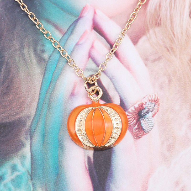 Collana con testa di gatto, cappello di zucca magico con goccia di olio, ciondolo a catena, moda e gioielli creativi a tema Halloween_voghion.com