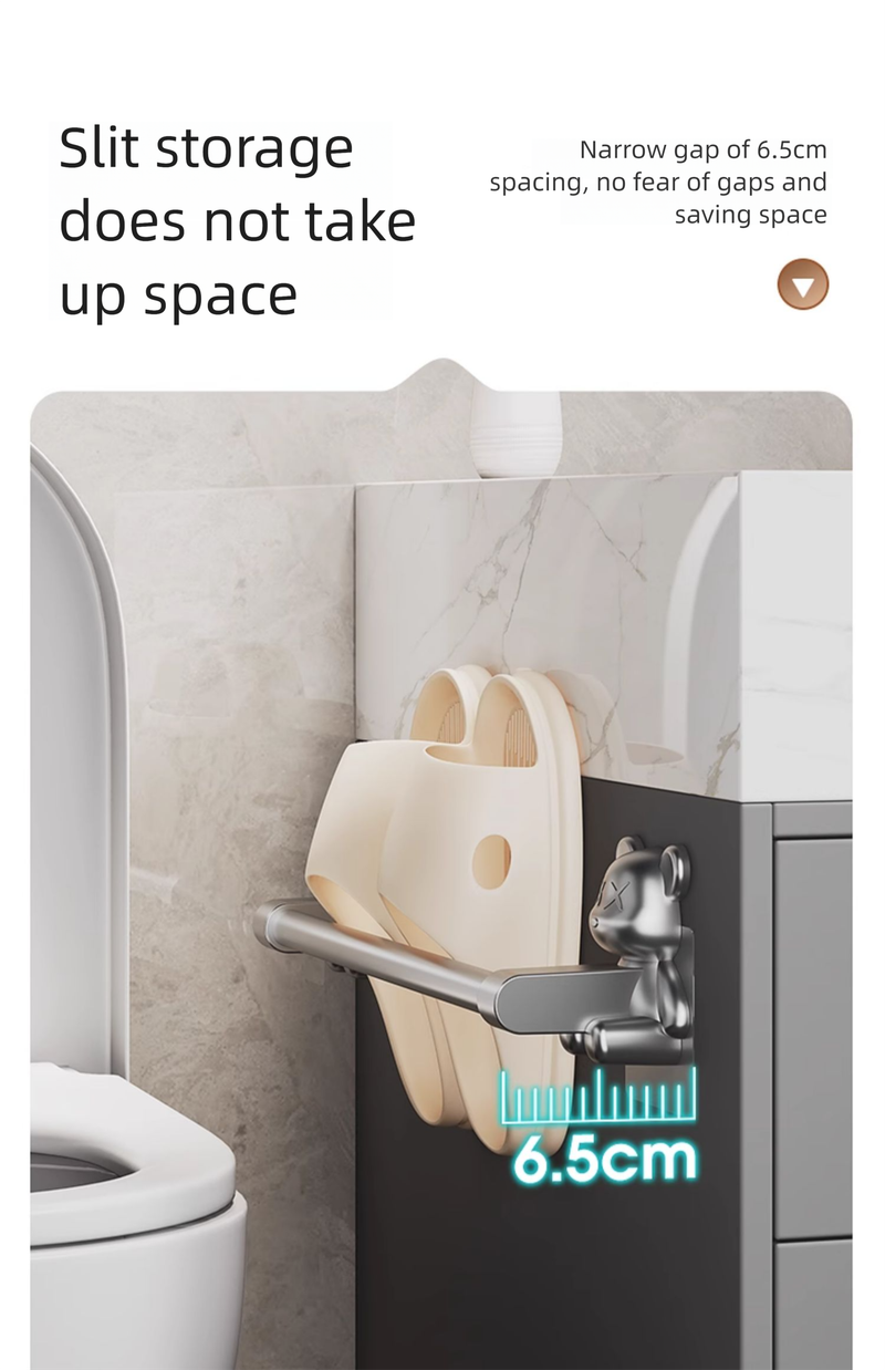Bathroom No-Drill Slipper Toilet Storage Wall-Mounted Drainage Rack Shoe Organizer Magic Tool_voghion.com
