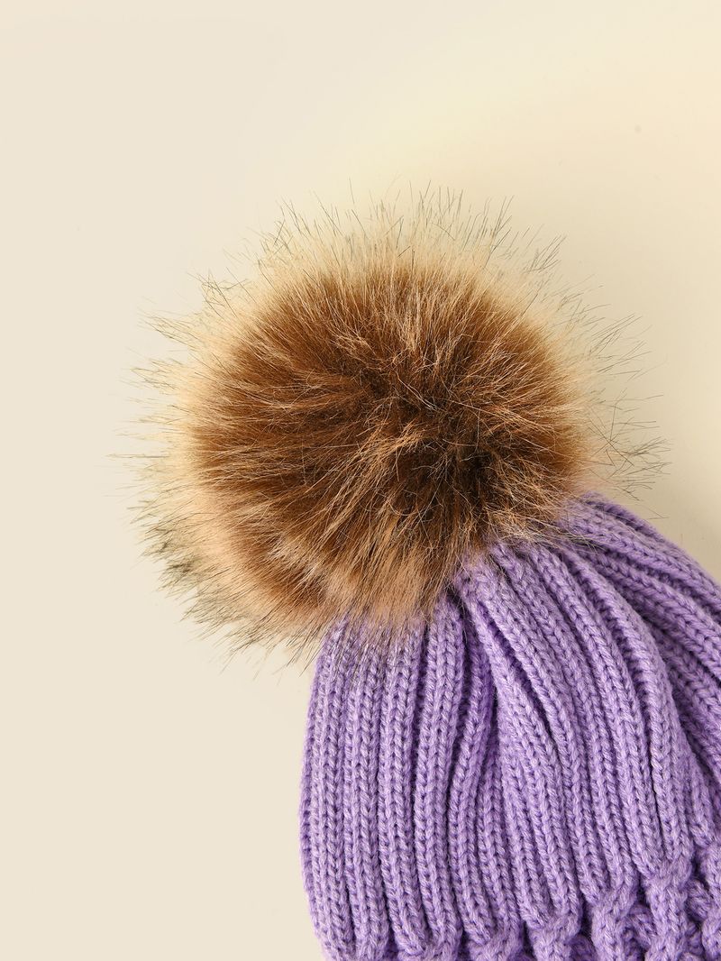 New Korean Style Women's Wool Knitted Hat Wholesale Autumn And Winter Warm Wool Ball Hat Thick Versatile Face Slimming Travel Hat_voghion.com