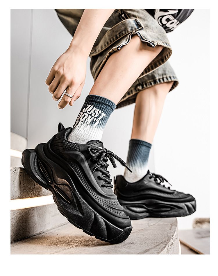 Baskets mode homme - Chaussures légères et antidérapantes pour papa, idéales pour la course à pied et les loisirs. Doublure en maille respirante, semelle épaisse et confortable._voghion.com