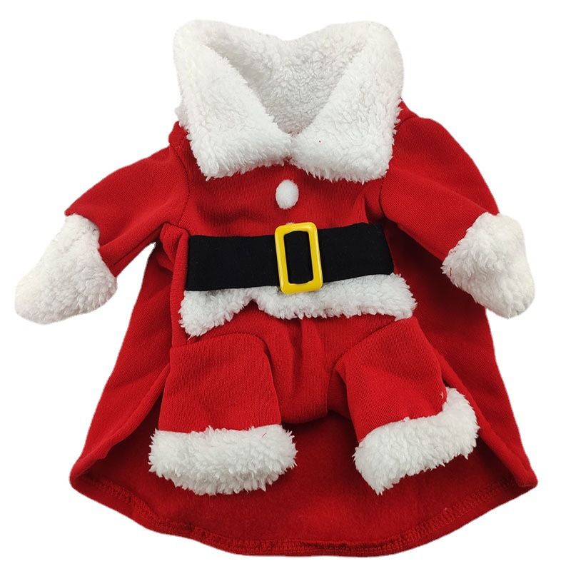 Santa Claus Clothes Autumn Winter Cat Pet Apparel Teddy Small Dog Transformation Outfit_voghion.com
