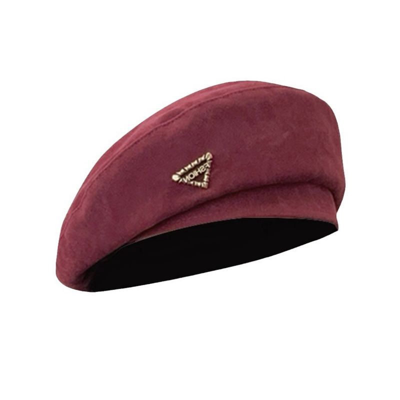 Herbst/Winter, neue vielseitige Baskenmütze für Damen, Gesichtsformung, kleiner Gesichtseffekt, koreanischer Stil, schlichtes Wildlederdesign,_voghion.com