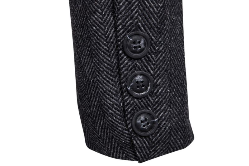 Herrenbekleidung Mantel langer Stil Männer gefälschte zwei Fischgräten-Tweed-Mantel-Trenchcoat_voghion.com