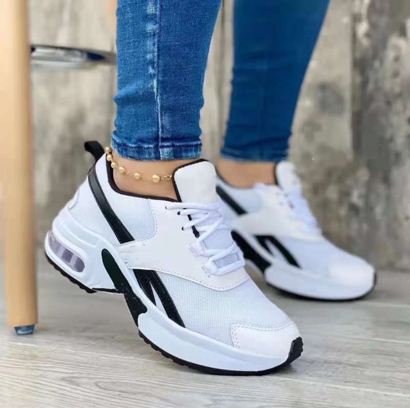 Neue Keil Plattform Turnschuhe Mode Plus Größe Casual Sport Frauen Lace-up Mesh Atmungsaktiv Vulkanisierte Schuhe XF0263_voghion.com