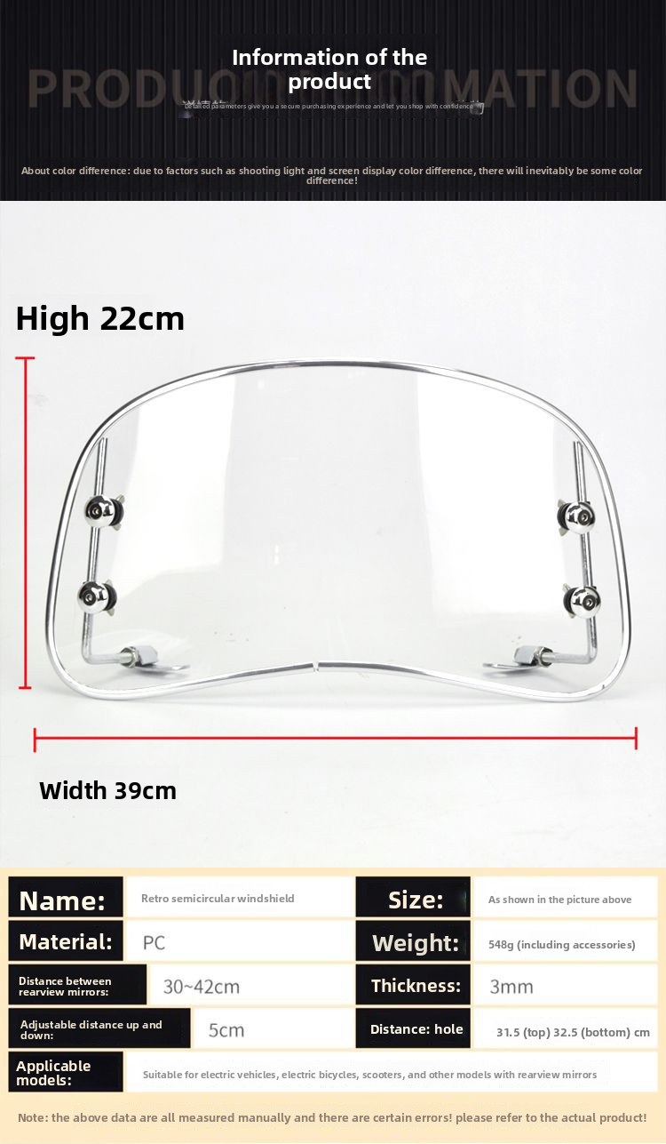 Modificação de para-brisa dianteiro de motocicleta para Jialing Youshou Coco Zongshen Yami_voghion.com