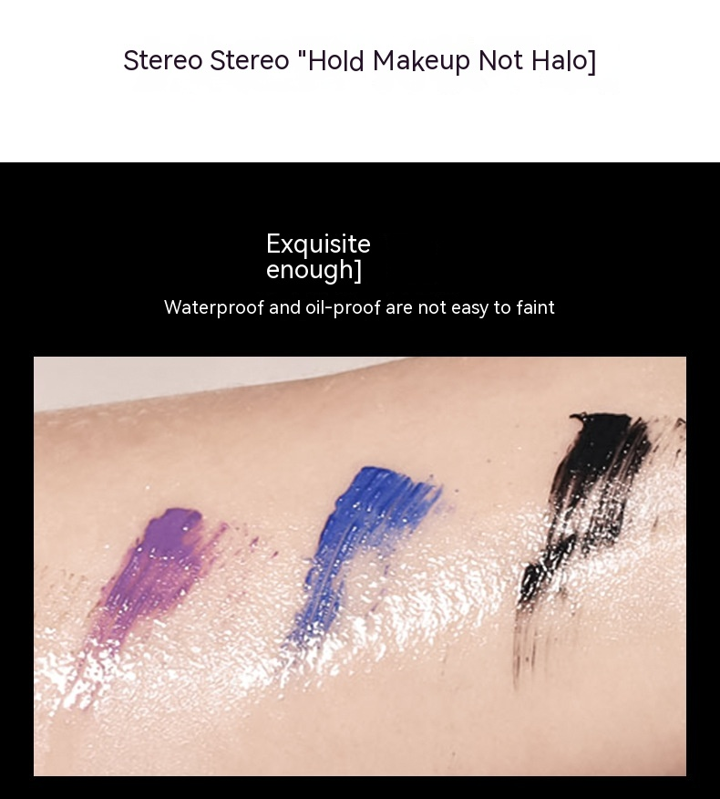 Pudaier Buntes Schwarz, lang, lockig, wasserfest, Make-up-resistent, 9 Farben Augenschwarz_voghion.com