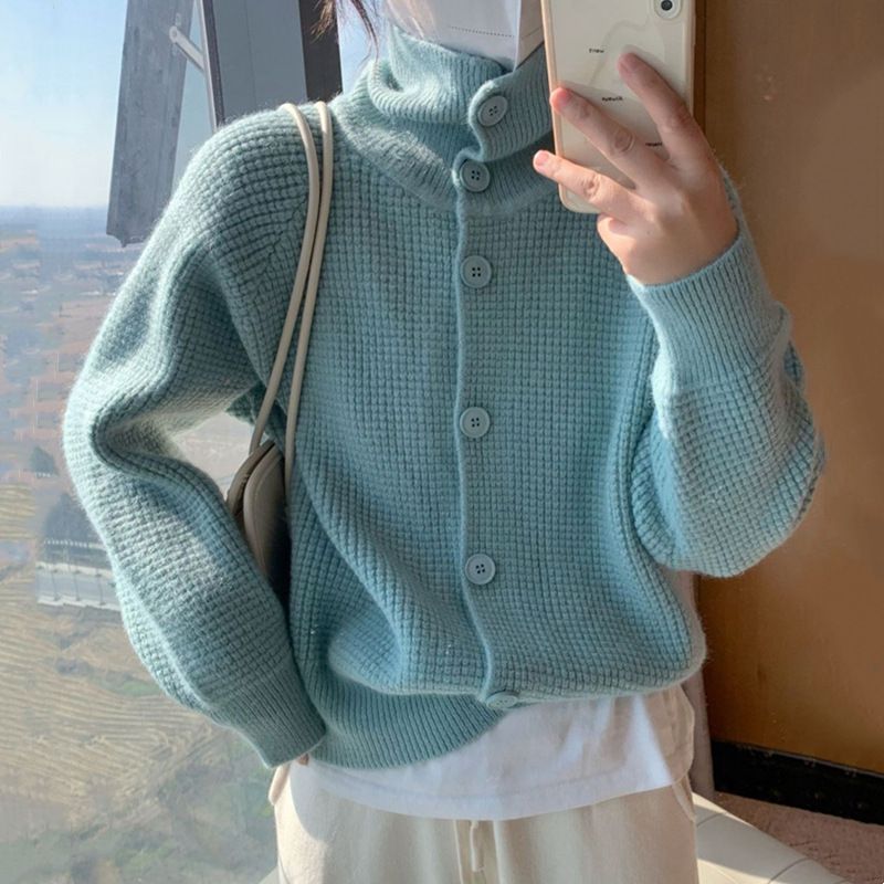 Chanel-geïnspireerd wafelgebreid vest – oversized coltrui (roze/zwart/wit, één maat)_voghion.com