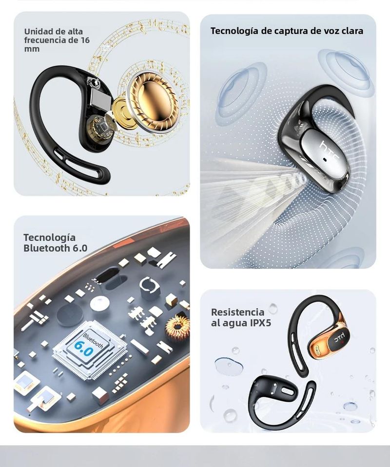 Cuffie sportive Bluetooth HTCondor NE35 V6.0 con microfono di traduzione AI ultraleggere e comode per_voghion.com