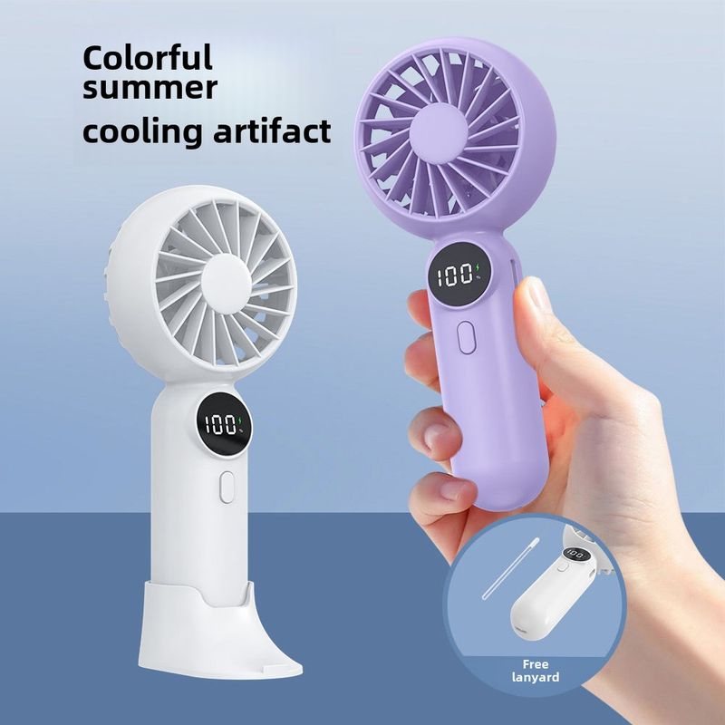 New Handheld Small Fan Charging Model Long Battery Life Usb High Speed MINI Fan High Wind Digital Display_voghion.com