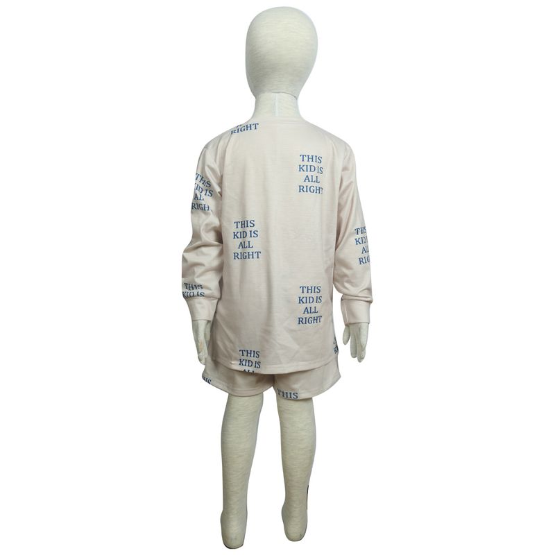 Vêtements pour enfants automne et hiver pull à manches longues short imprimé ensemble deux pièces_voghion.com