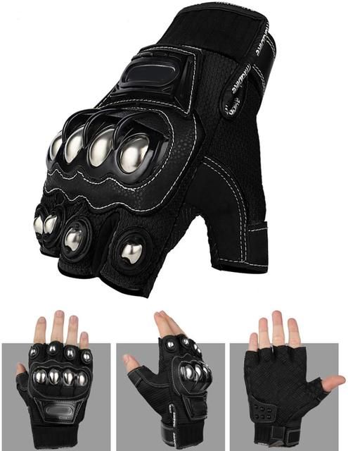 Tactische handschoenen Staal Veiligheid Outdoor Cyclus Uitrusting Messing Knuckle Motorfiets Powersports Racefiets Zelfverdediging Voor_voghion.com