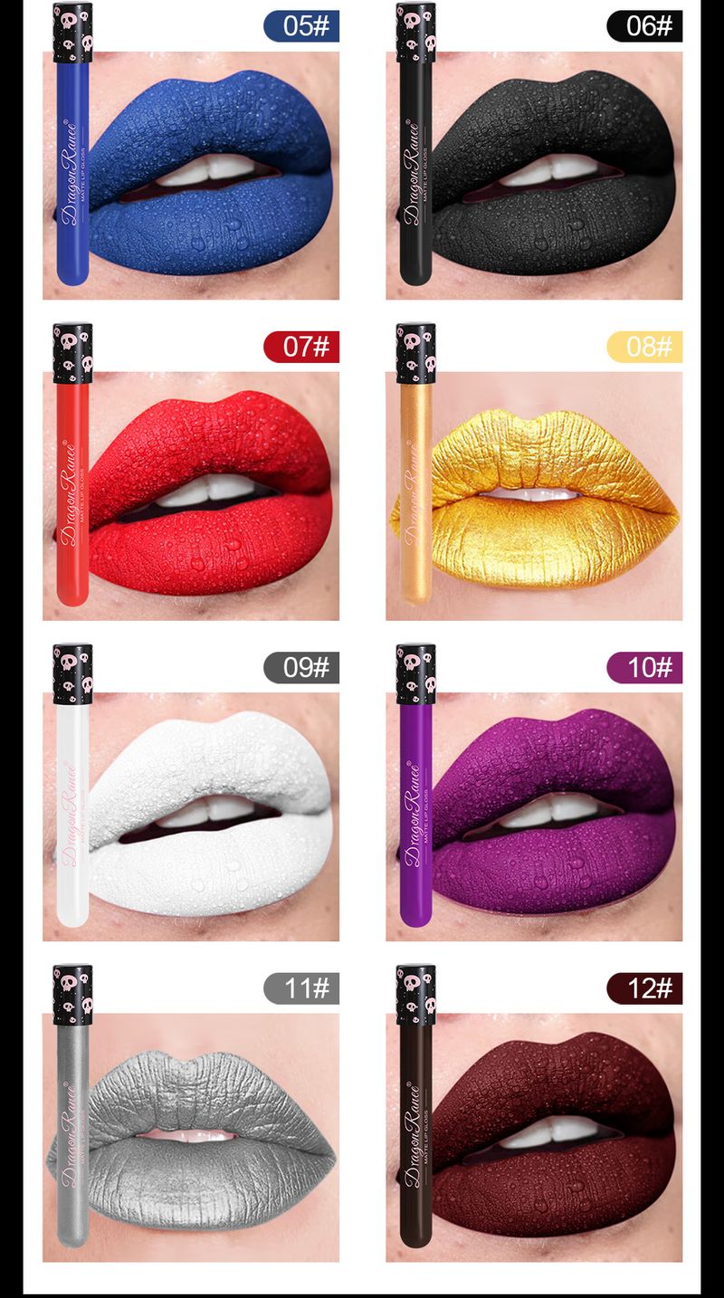 12-Color Vintage Matte Lip Color Set For Halloween Creative Makeup_voghion.com
