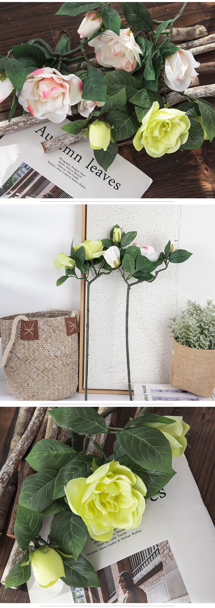 Gamintojas Gardenia Dirbtinės Gėlės Didmeninė Pavienių Dirbtinių Gėlių Vestuvių Namų Dekoravimas_voghion.com