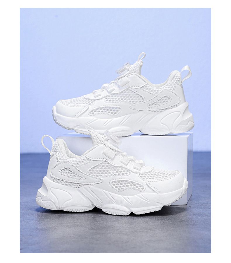 Kinderschuhe Frühling und Herbst Mesh Atmungsaktive mittelgroße und große Kinderschuhe mit weicher Sohle Campus Kinder weiße Sportschuhe_voghion.com