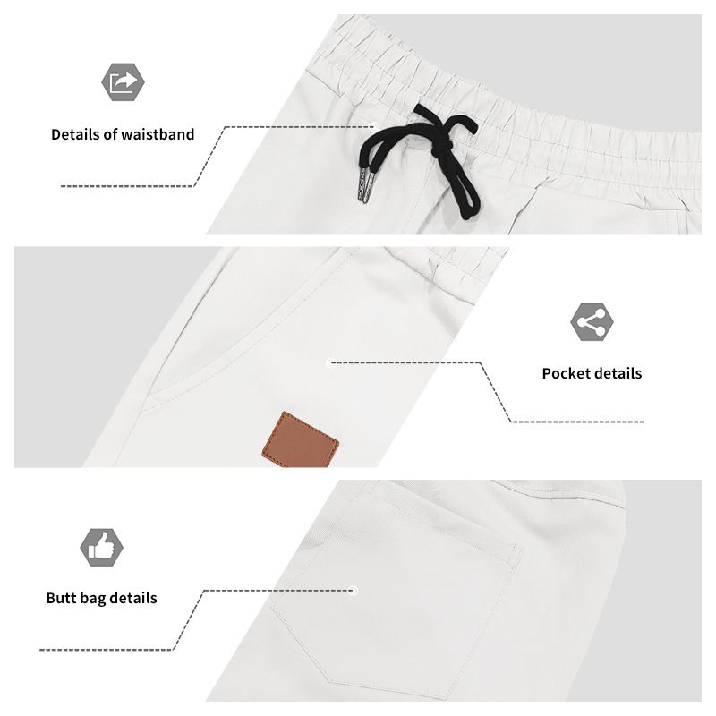 Pantalones de playa para hombre, de verano, informales, ligeros y lujosos, de cinco puntos, con cordón cruzado, talla grande_voghion.com