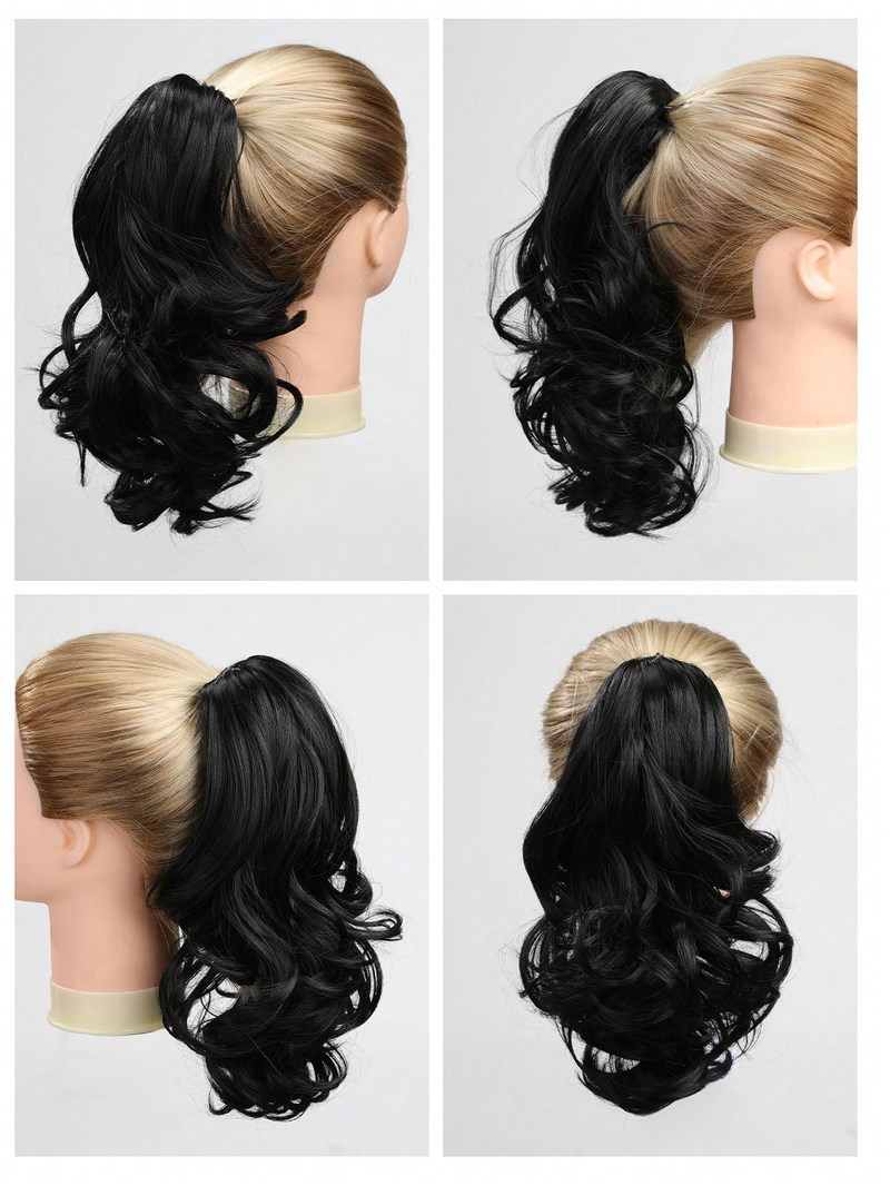 12" (Approx. 30 Cm) 130g Claw Synthetic Large Wave Extensions ,Multi-Color Option,The Ponytail Adopts A Newly Upgraded_voghion.com