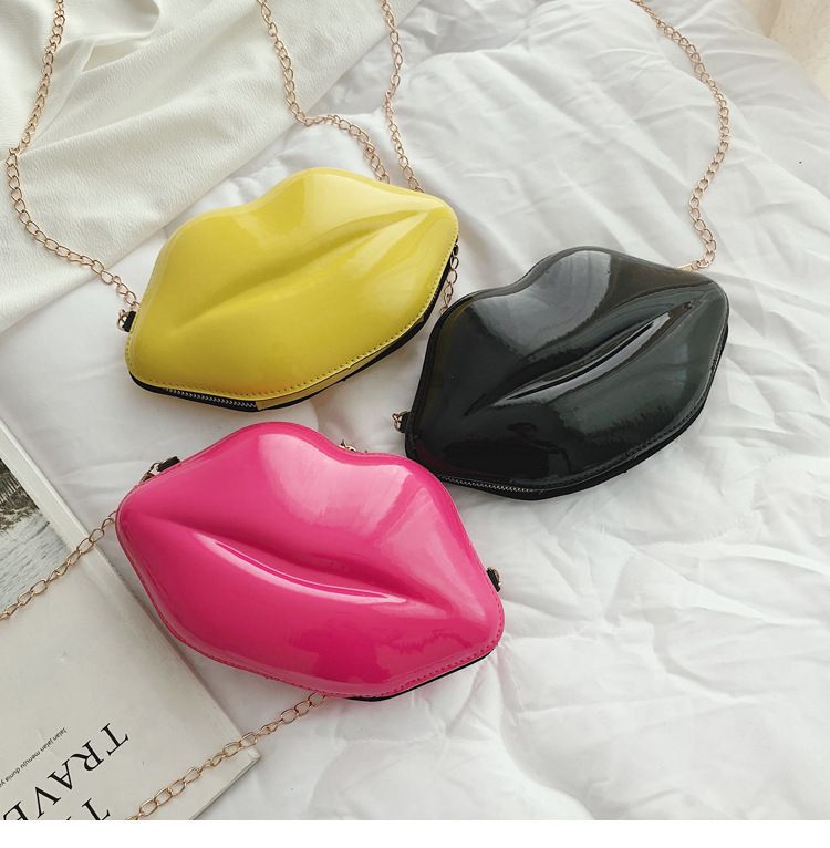 2021 Sommer neue Lippen Mini Make-up kleine Tasche Mode Candy Schulter Umhängetasche Kette Tasche Damentasche_voghion.com