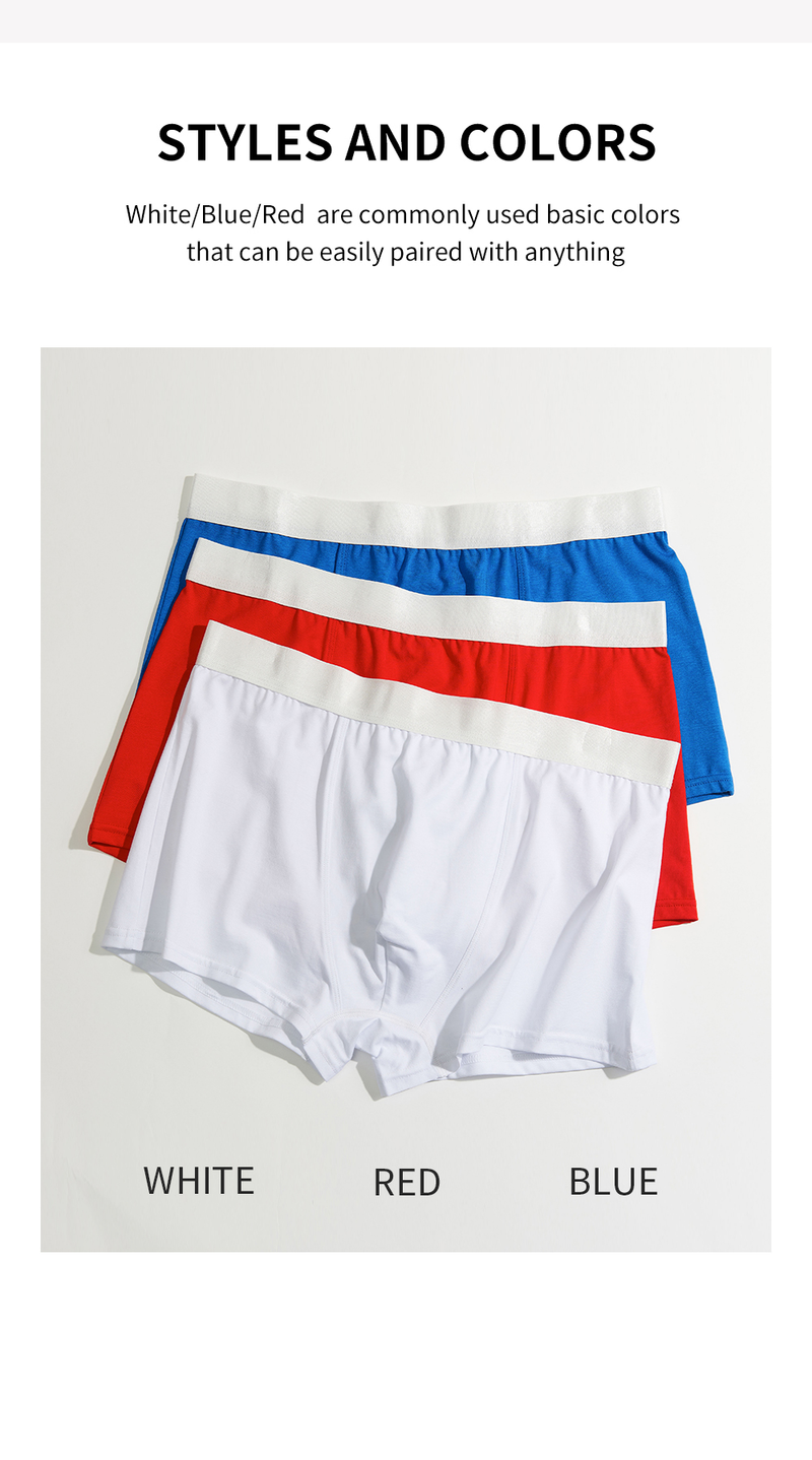 Confezione da 3 boxer da uomo in cotone bianchi con design a fascia in vita_voghion.com