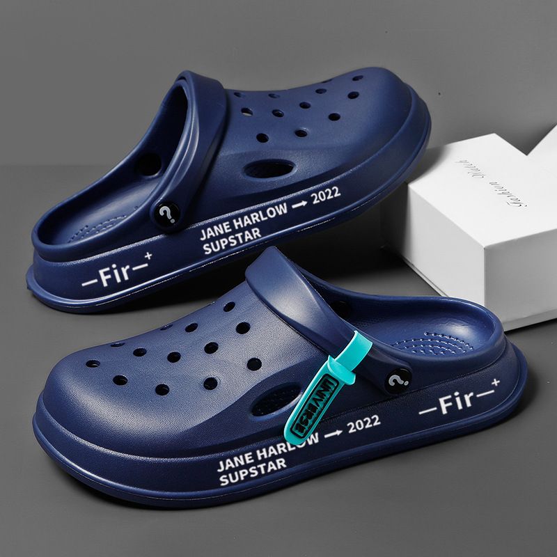 Große Lochschuhe für Herren, Zehenkappen für den Sommersport, Zwei Paar Sandalen für den Freizeitbereich im Freien, Strandpantoffeln für Herren_voghion.com