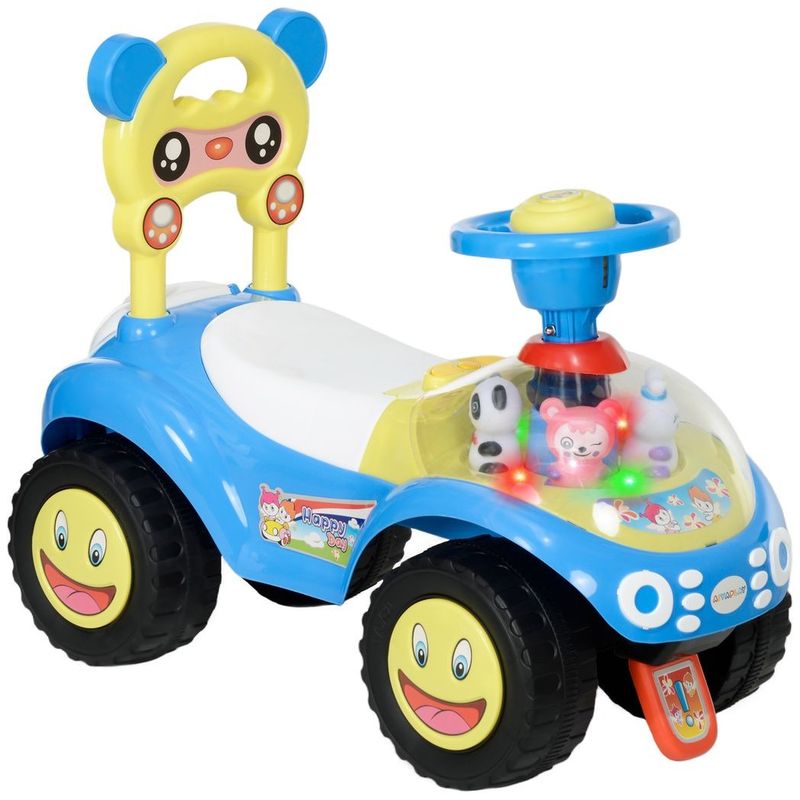 Toddlers Ride On Toy Childrens Push Along Car Design Music Light Horn_voghion.com