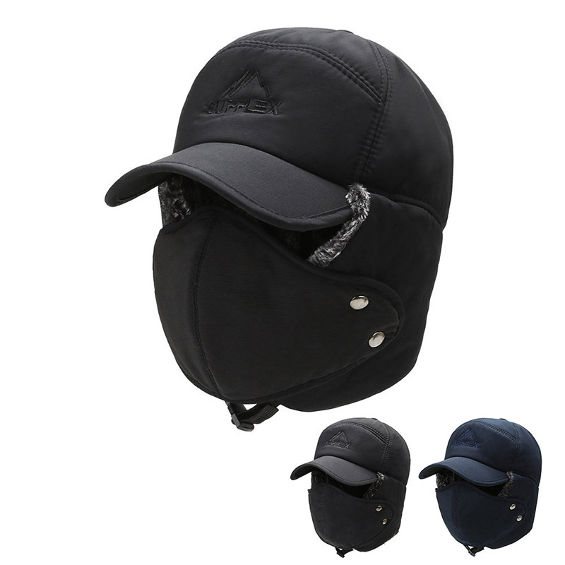 Sombreros de invierno para hombre, cálidos, resistentes al frío, para personas de mediana edad y para exteriores, con bordado, protección auditiva, Lei Feng, sombrero para papá mayor._voghion.com