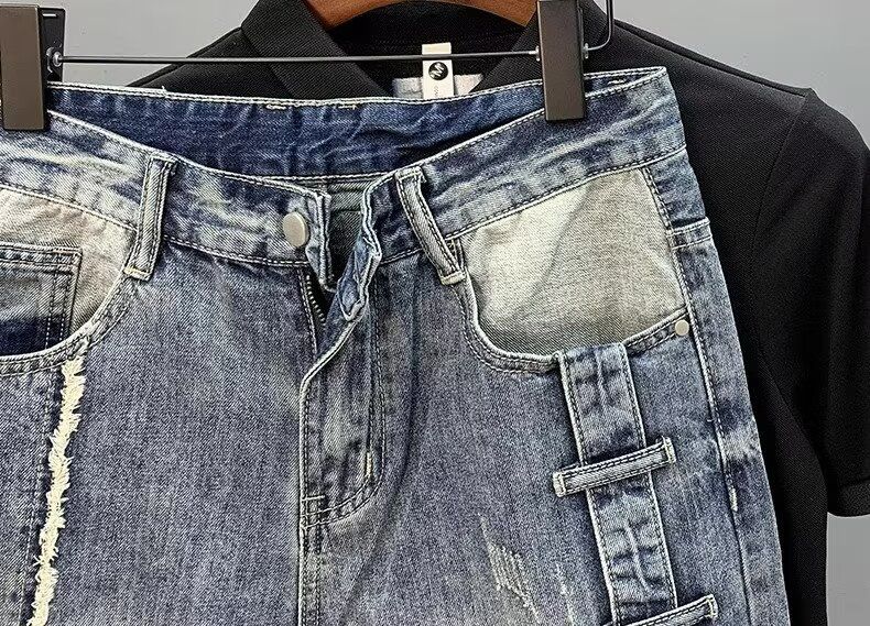 Männer Kleidung der Sommer neue mode marke männer denim shorts ein stück drop verschiffen_voghion.com