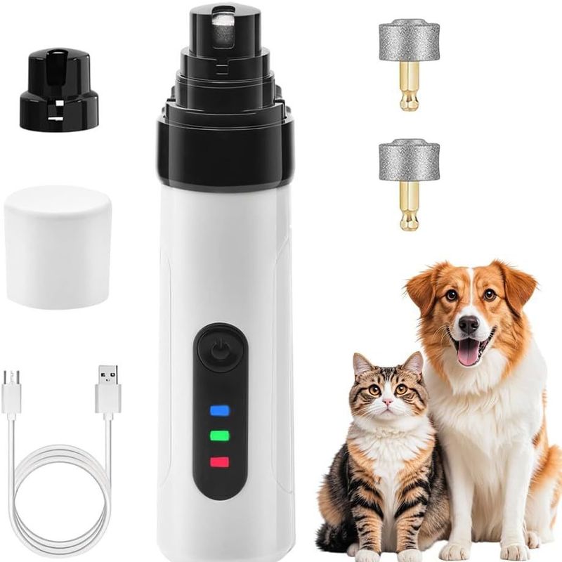 Pet Grinder 2 velocidades USB aparador elétrico gato cachorro polidor cortador de unhas automático_voghion.com