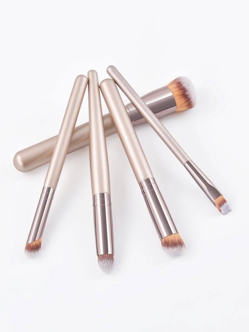 5 champagne gold makeup brush set makeup tools eyebrow brush 170 loose powder GUJHUI_voghion.com