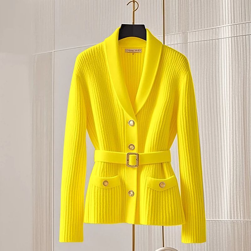 Damenbekleidung Winter Einzigartige schicke Strickjacke Top Lazy Style High End weiße Pulloverjacke_voghion.com